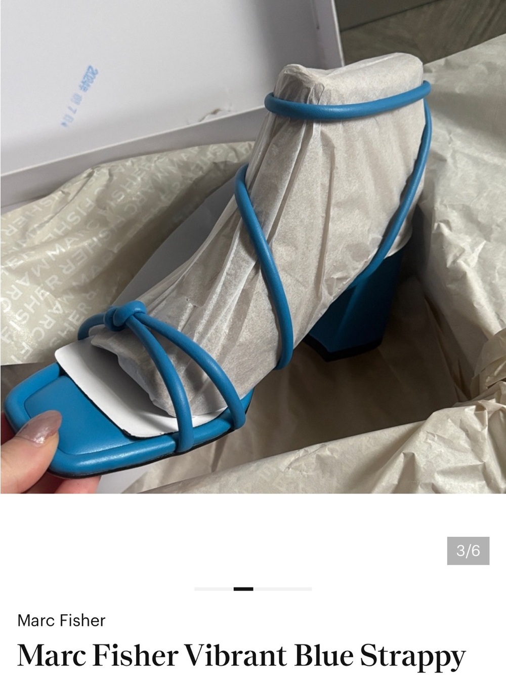Marc Fisher Strappy Block Heel Sandal - Picture 2 of 5